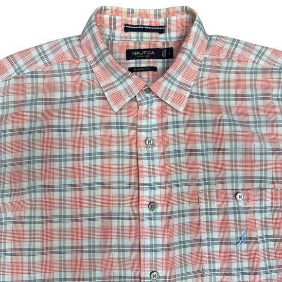 Men's NAUTICA Classic‎ Fit Casual Short Sleeve Shirt- Size Large - Picture 1 of 11